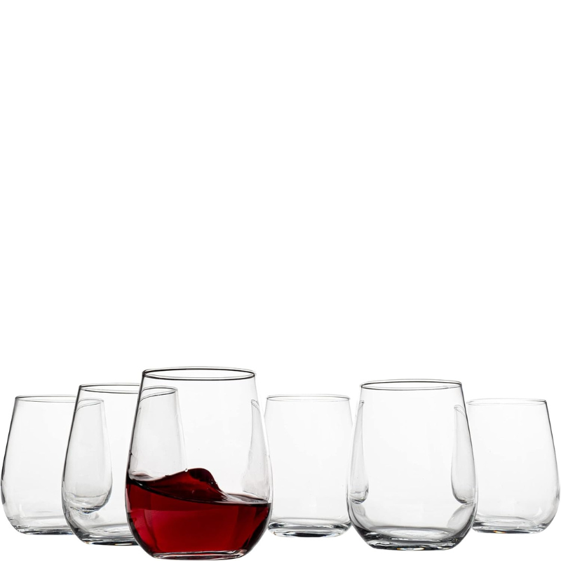 Dishwasher Safe Wine Glasses Set Of 6 Stemless And Versatile Design-Wine and Whiskey Decanter