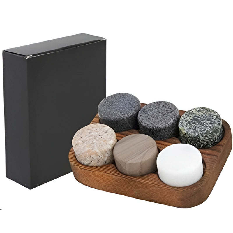 Reusable Whiskey Stones Granite Drink Chillers Set-Wine and Whiskey Decanter