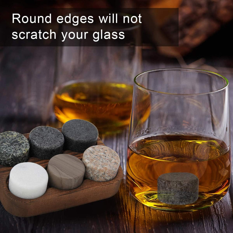 Reusable Whiskey Stones Granite Drink Chillers Set