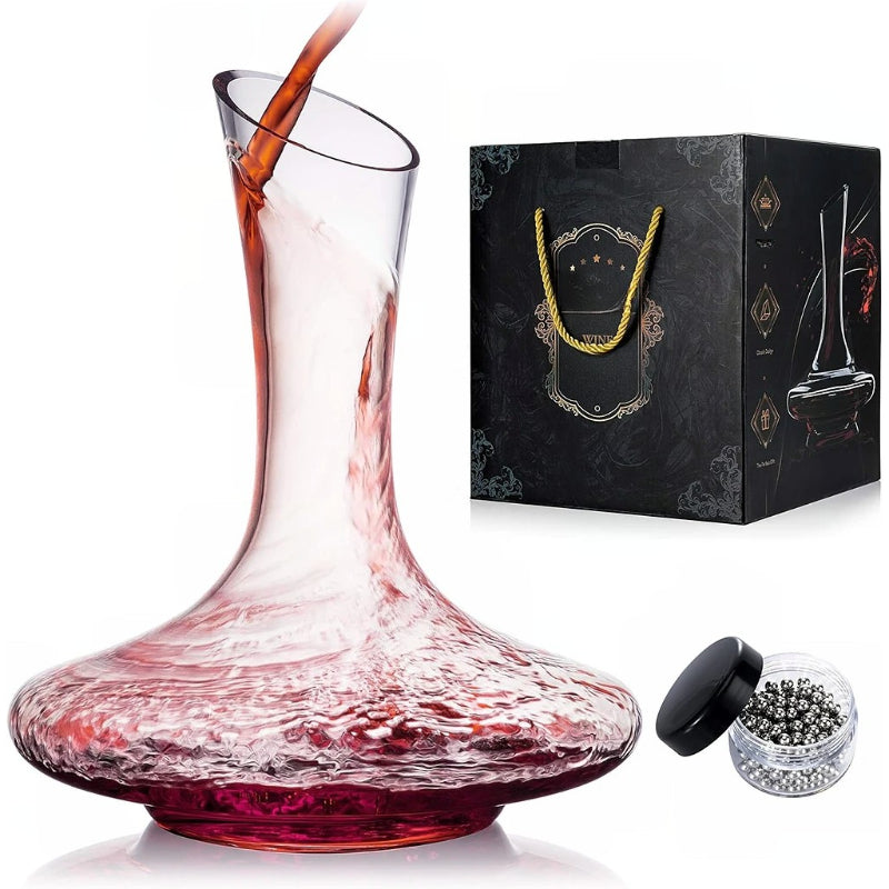 Versatile Slanted Spout Design Crystal Glass Wine Decanter-Wine and Whiskey Decanter