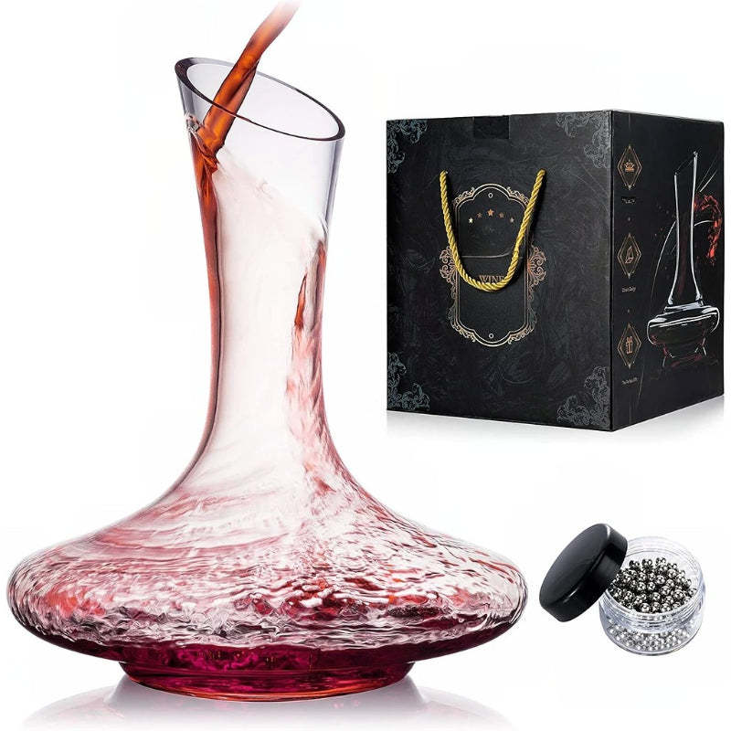 Versatile Slanted Spout Design Crystal Glass Wine Decanter-Wine and Whiskey Decanter