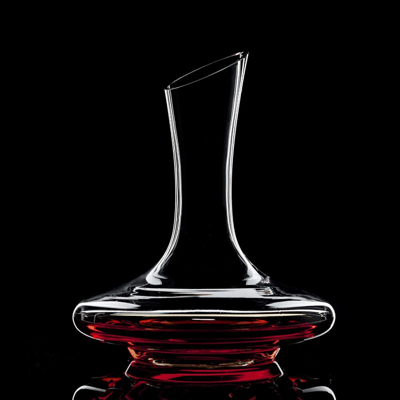 Versatile Slanted Spout Design Crystal Glass Wine Decanter-Wine and Whiskey Decanter