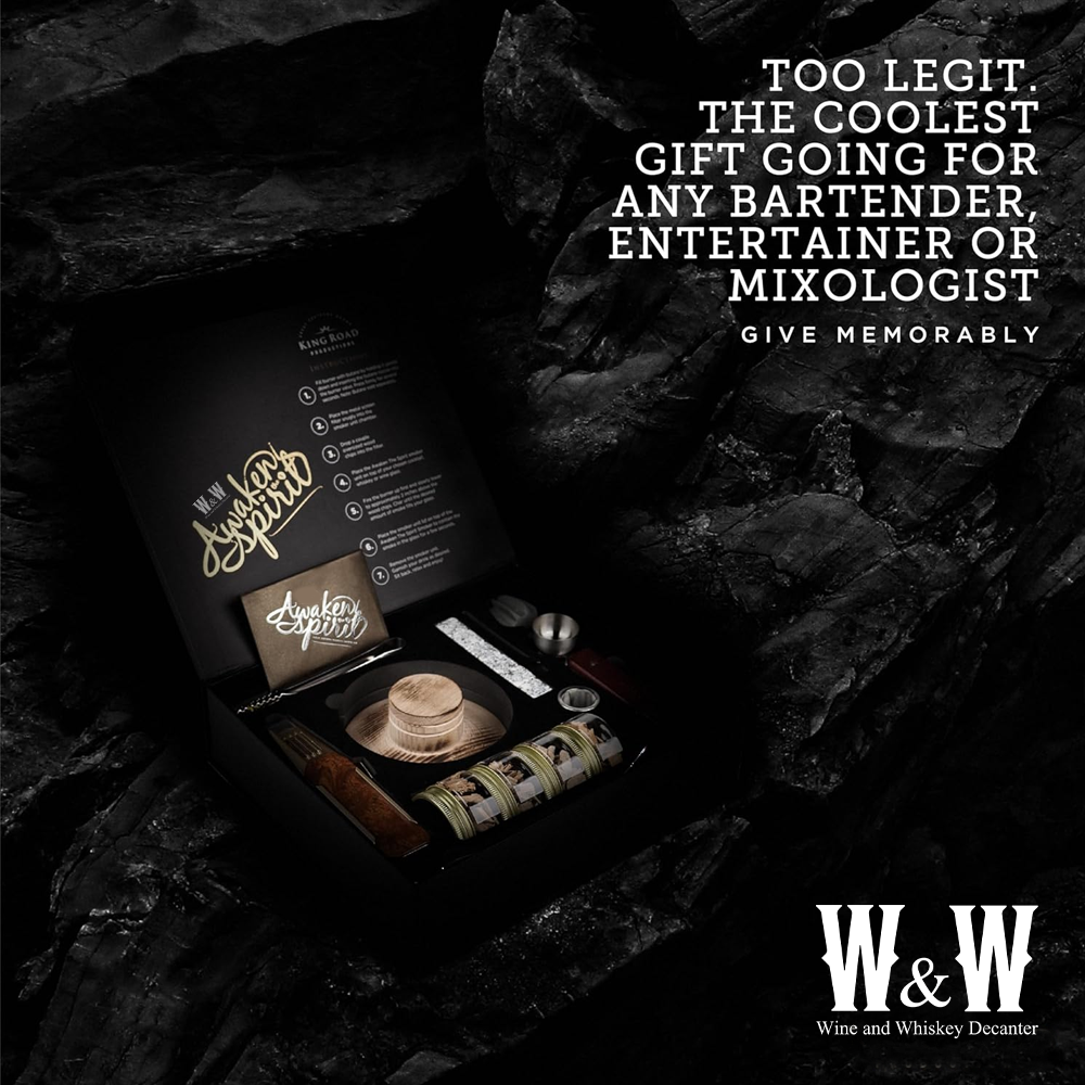 Flavor Infuser Kit With Torch-Wine and Whiskey Decanter