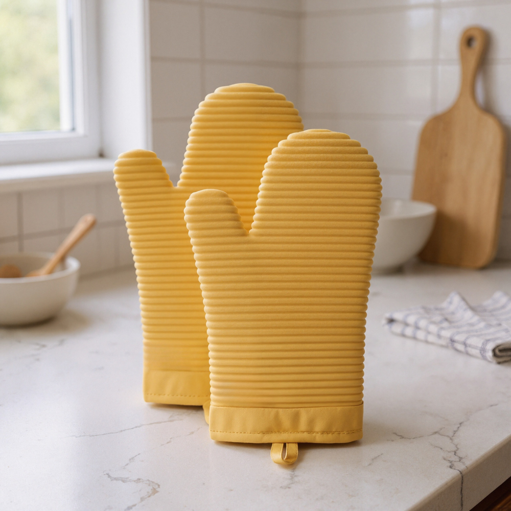 Soft Silicone Ribbed Oven Mitts