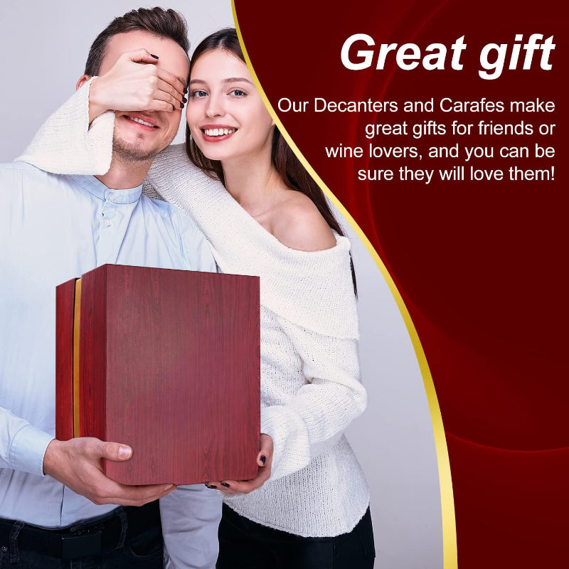 Spinning Wine Decanter With Stopper - 360° Aeration-Wine and Whiskey Decanter