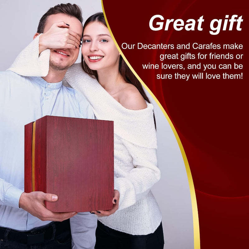 Spinning Wine Decanter With Stopper - 360° Aeration-Wine and Whiskey Decanter