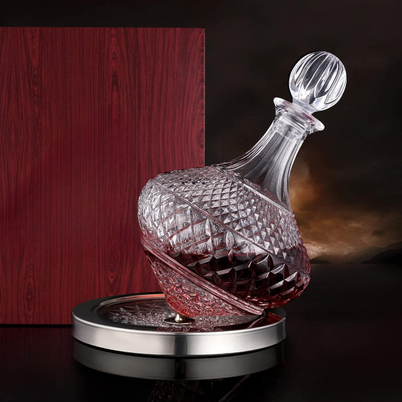 Spinning Wine Decanter With Stopper - 360° Aeration