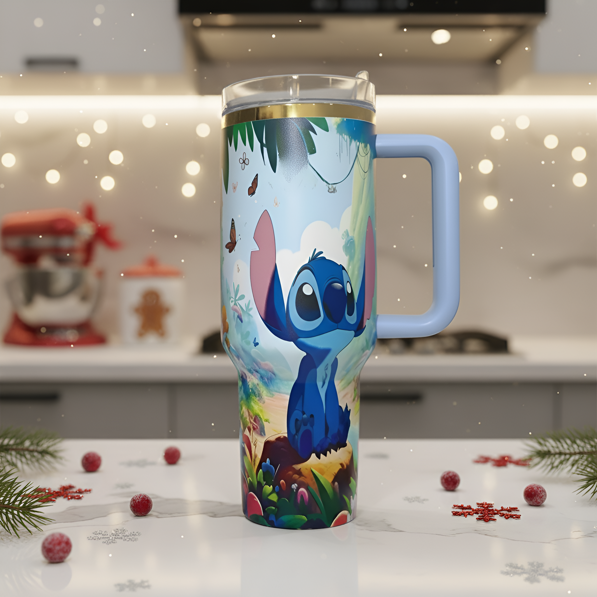Stitch 40oz Insulated Tumbler For Christmas Holiday Gift
