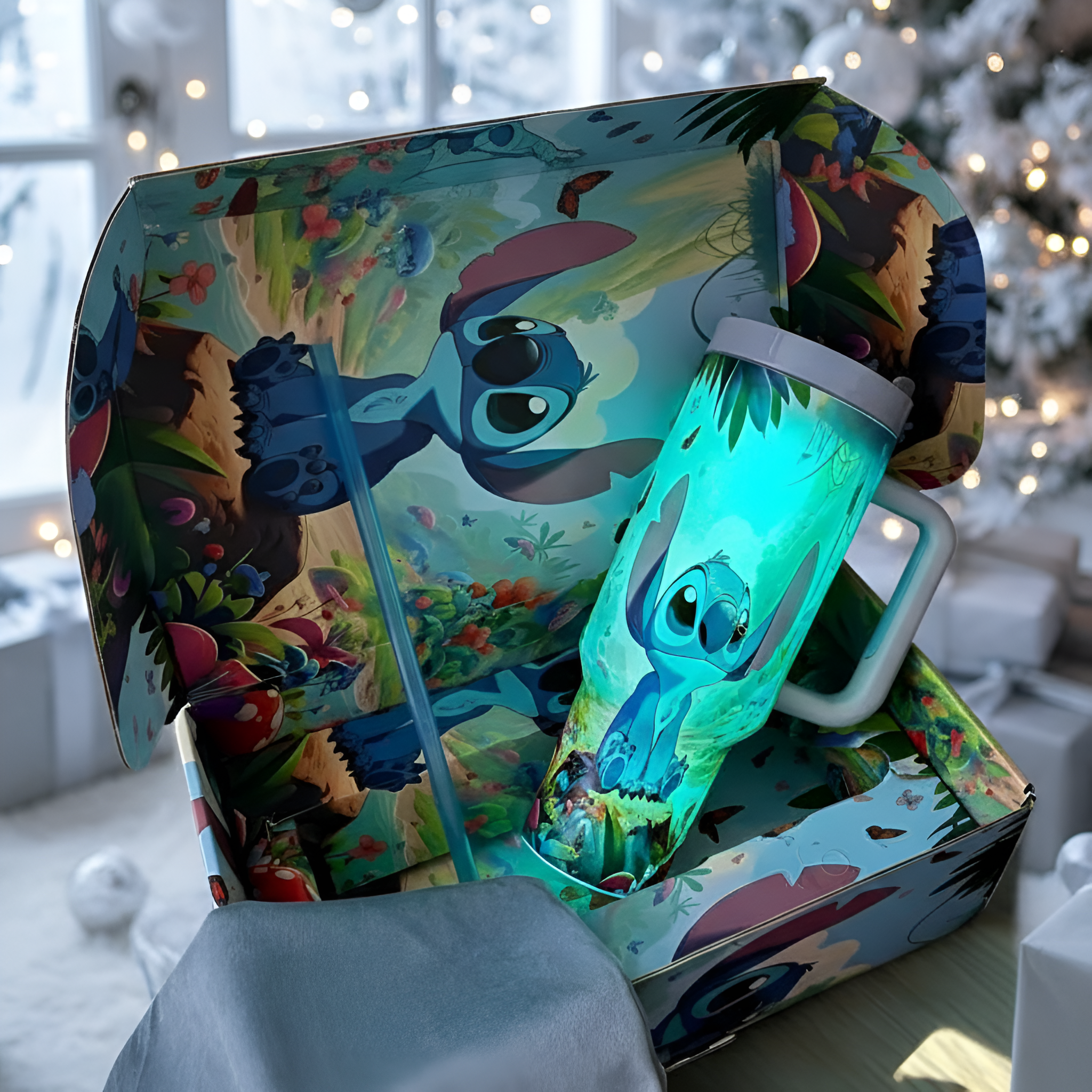 Stitch 40z Stainless Steel Tumbler For Christmas Celebration