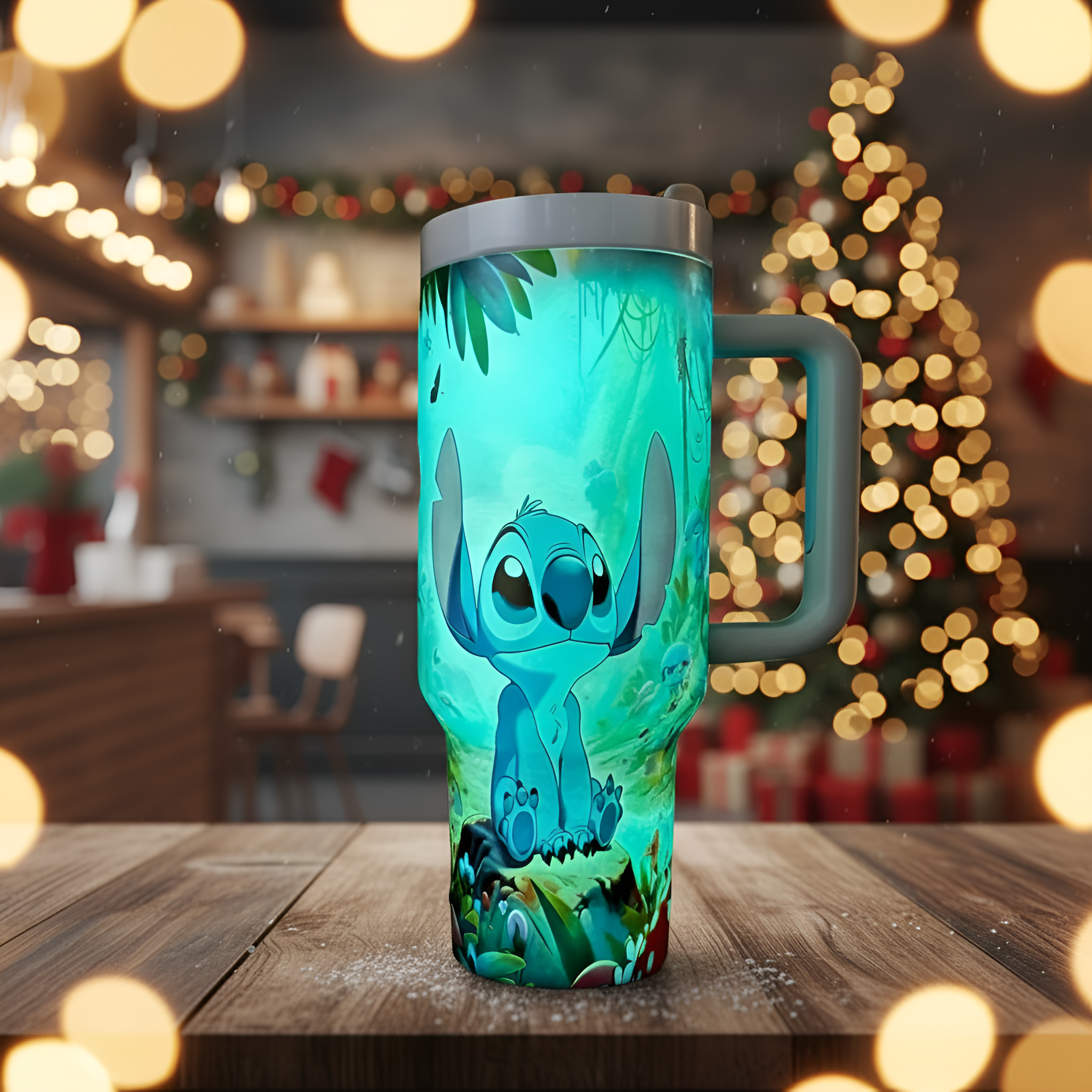 Stitch 40z Stainless Steel Tumbler For Christmas Celebration