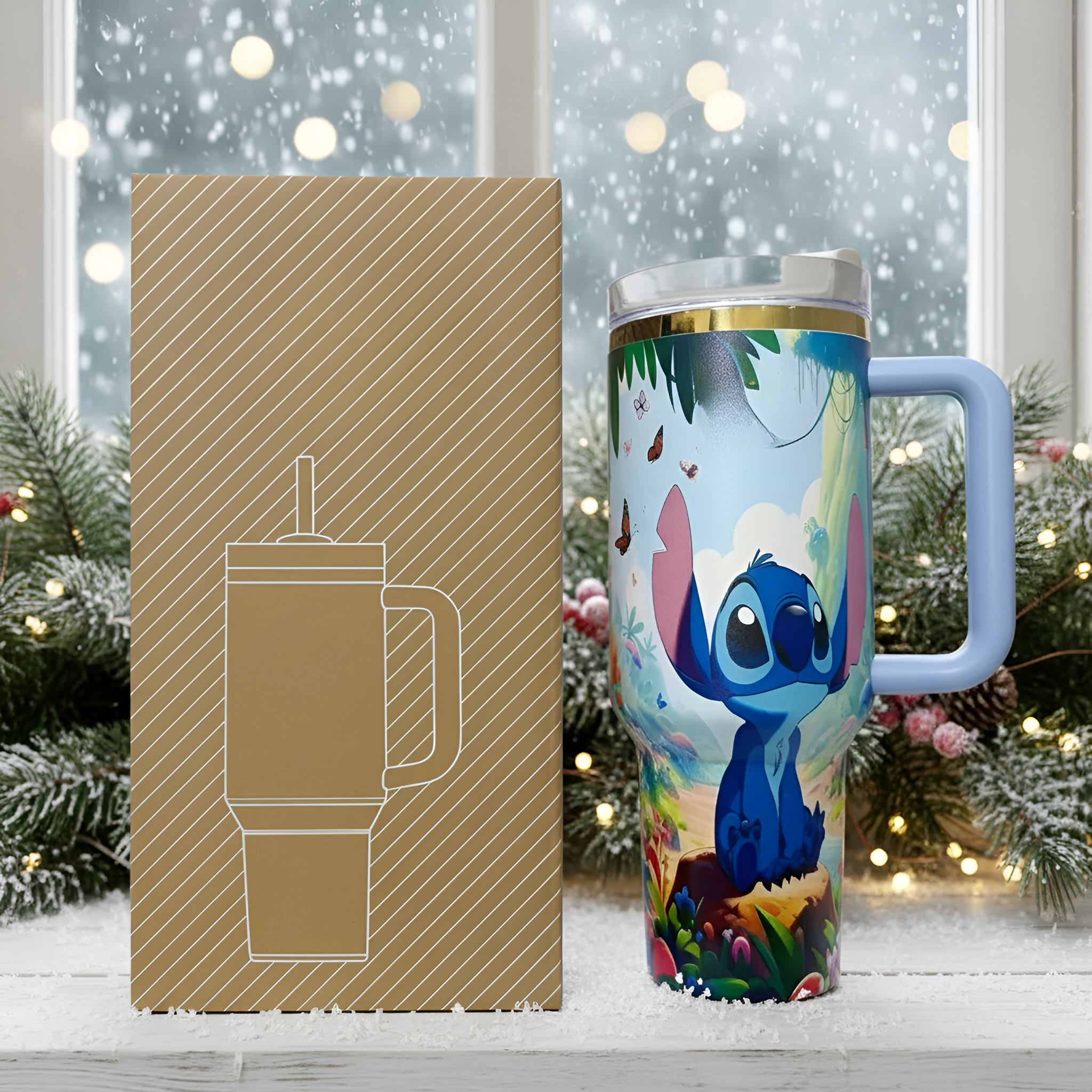 Stitch Insulated Steel Tumbler For Christmas Holiday Gift