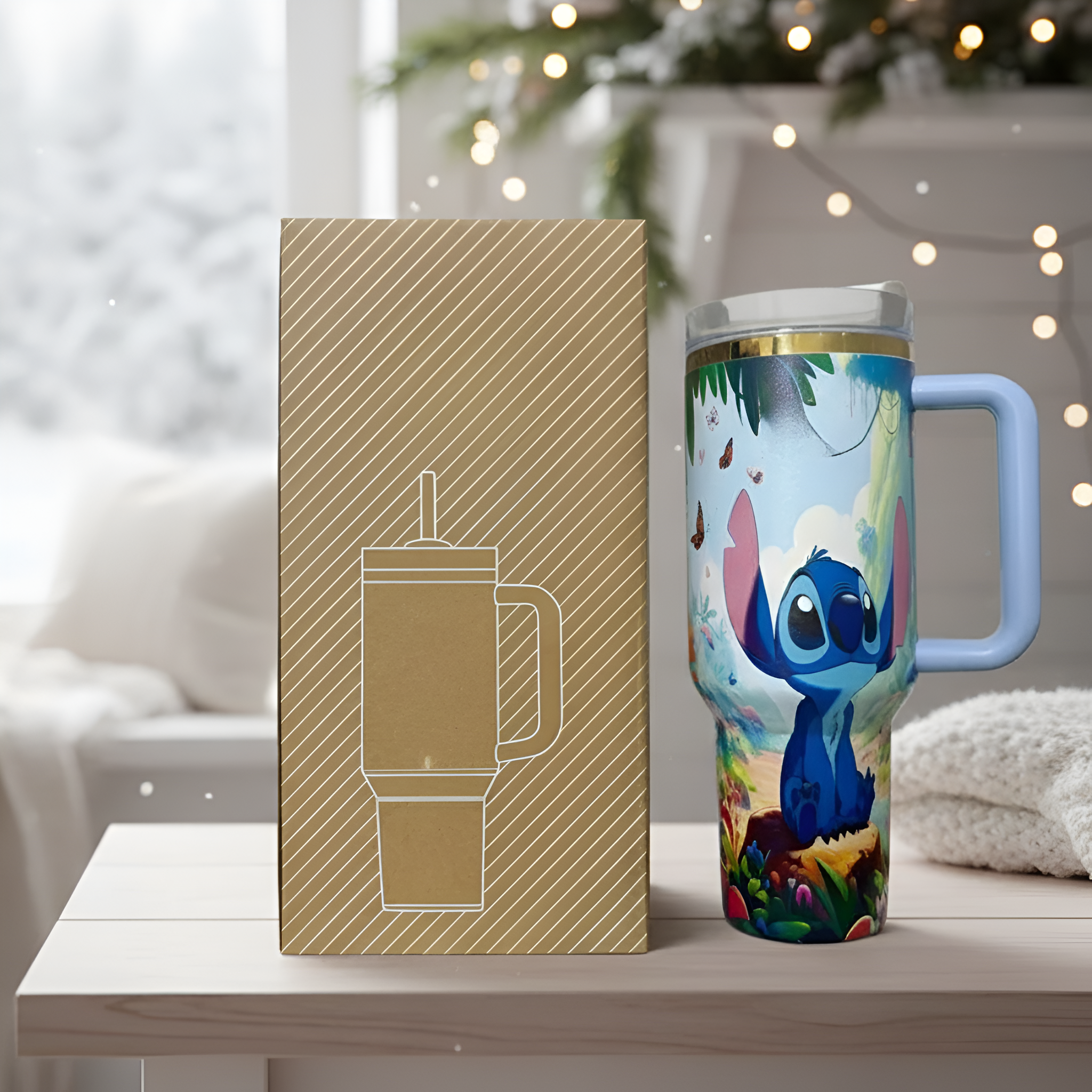 Stitch Insulated Steel Tumbler For Christmas Holiday Gift
