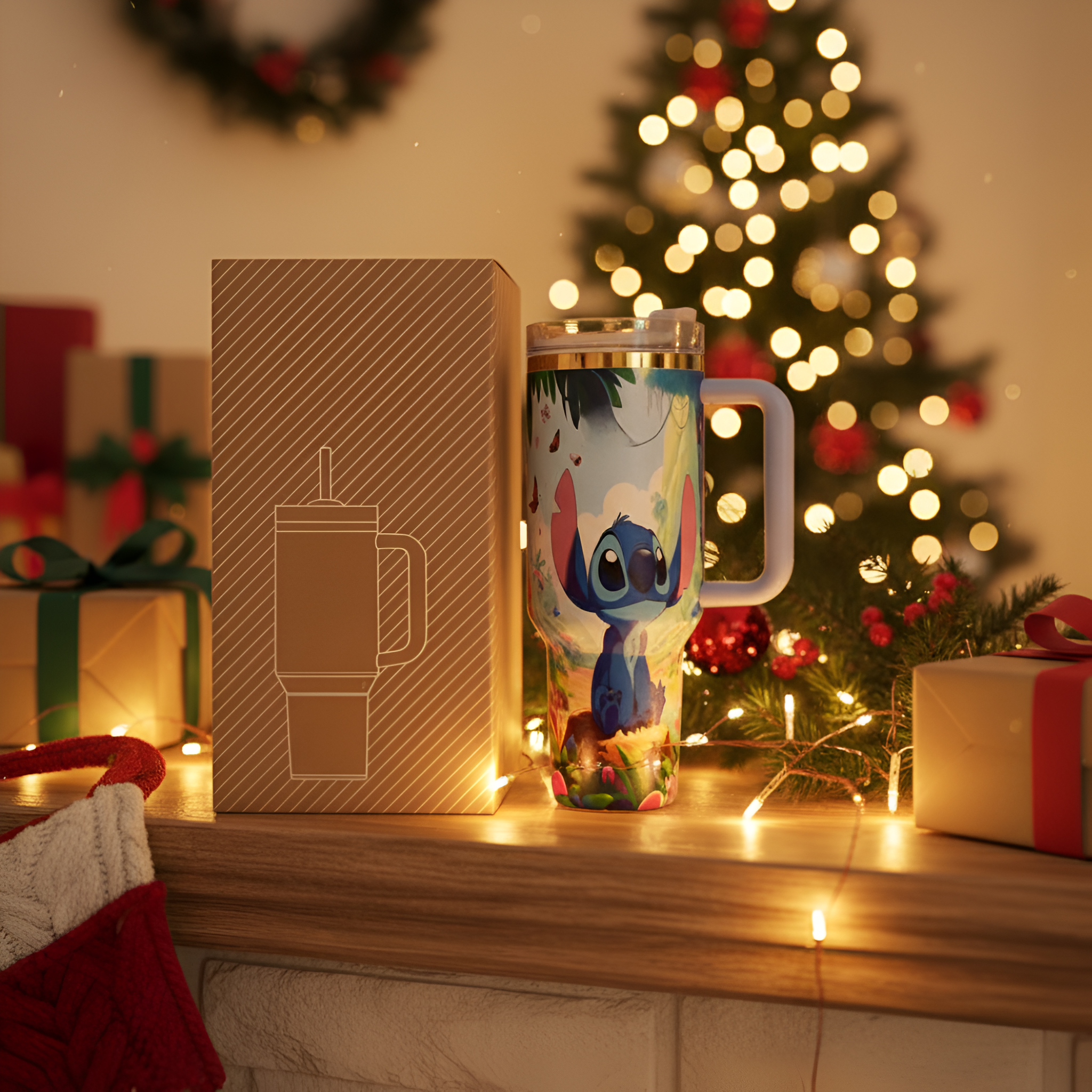 Stitch Stainless Travel Tumbler For Christmas Celebration