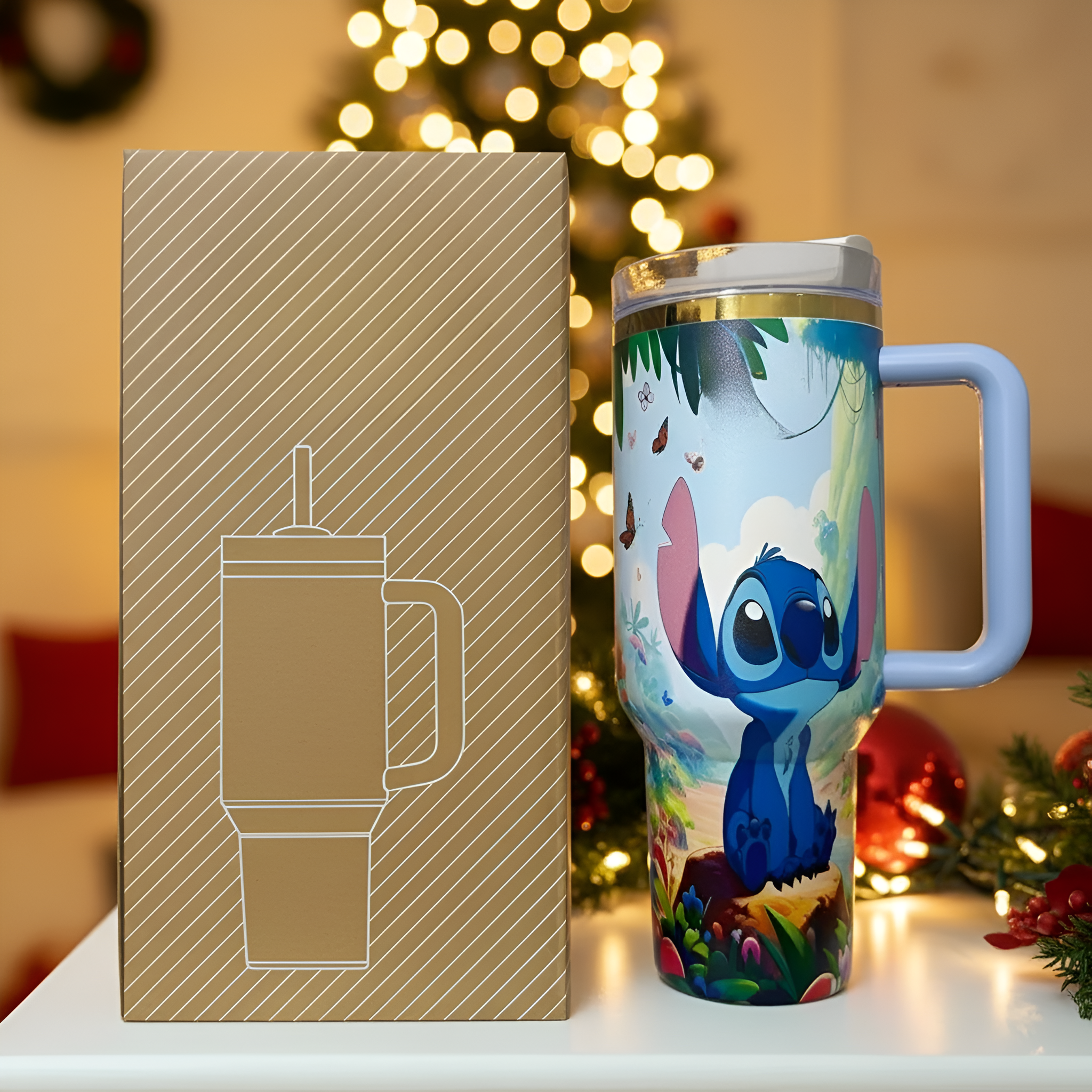 Stitch Stainless Travel Tumbler For Christmas Celebration