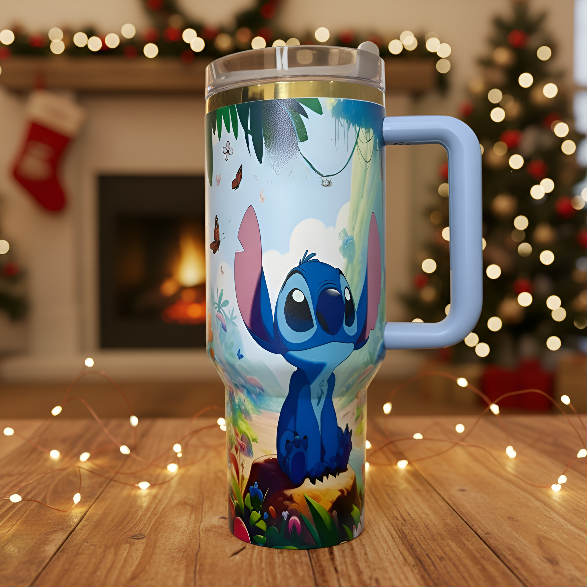Stitch Stainless Travel Tumbler For Christmas Celebration