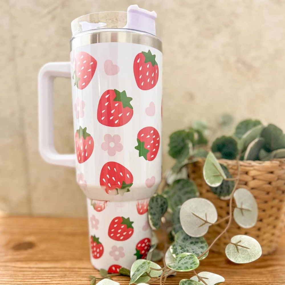 Strawberry 40 OZ Tumbler-Wine and Whiskey Decanter