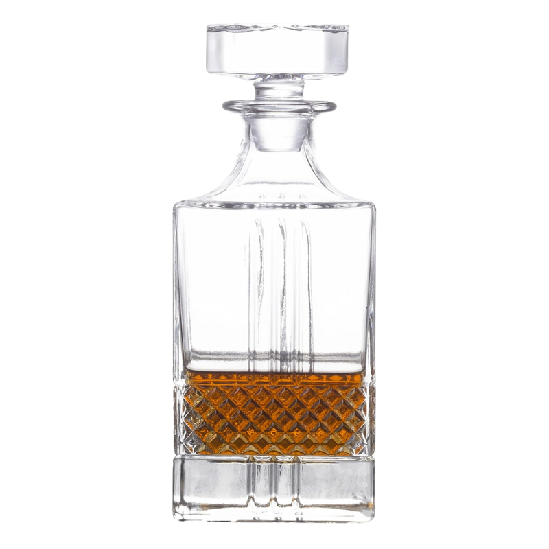 Striped Whiskey Decanter Set Glasses Elegant Drinkware