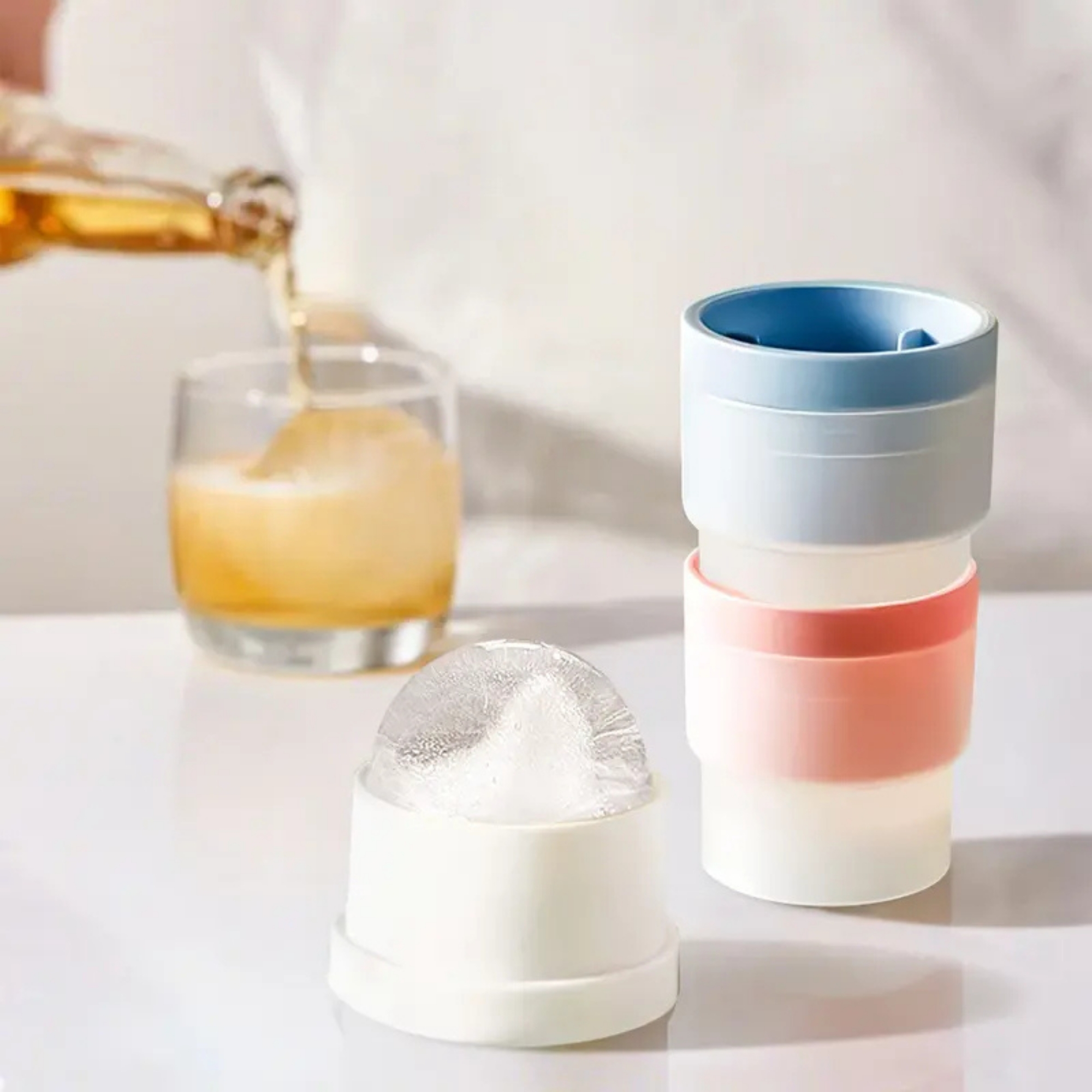 Three Round Spherical Ice Ball Molds Set