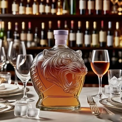 Tiger Shaped Glass Whiskey And Wine Decanter