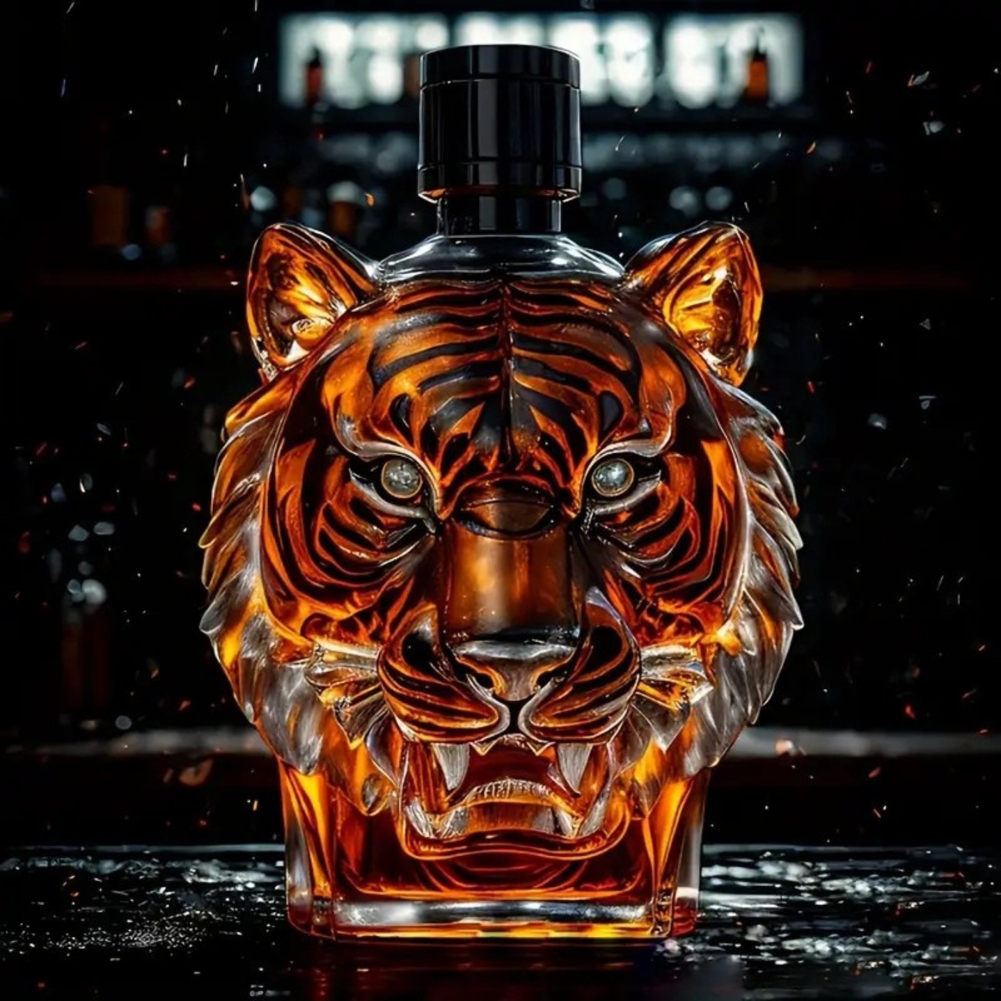 Tiger Shaped Glass Whiskey And Wine Decanter