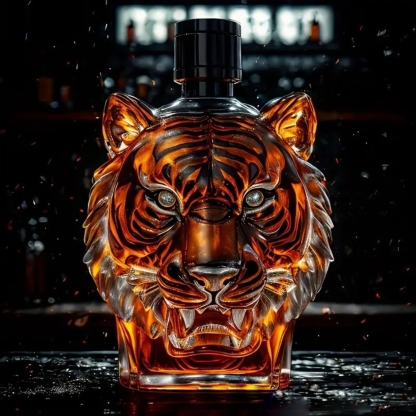 Tiger Shaped Glass Whiskey And Wine Decanter