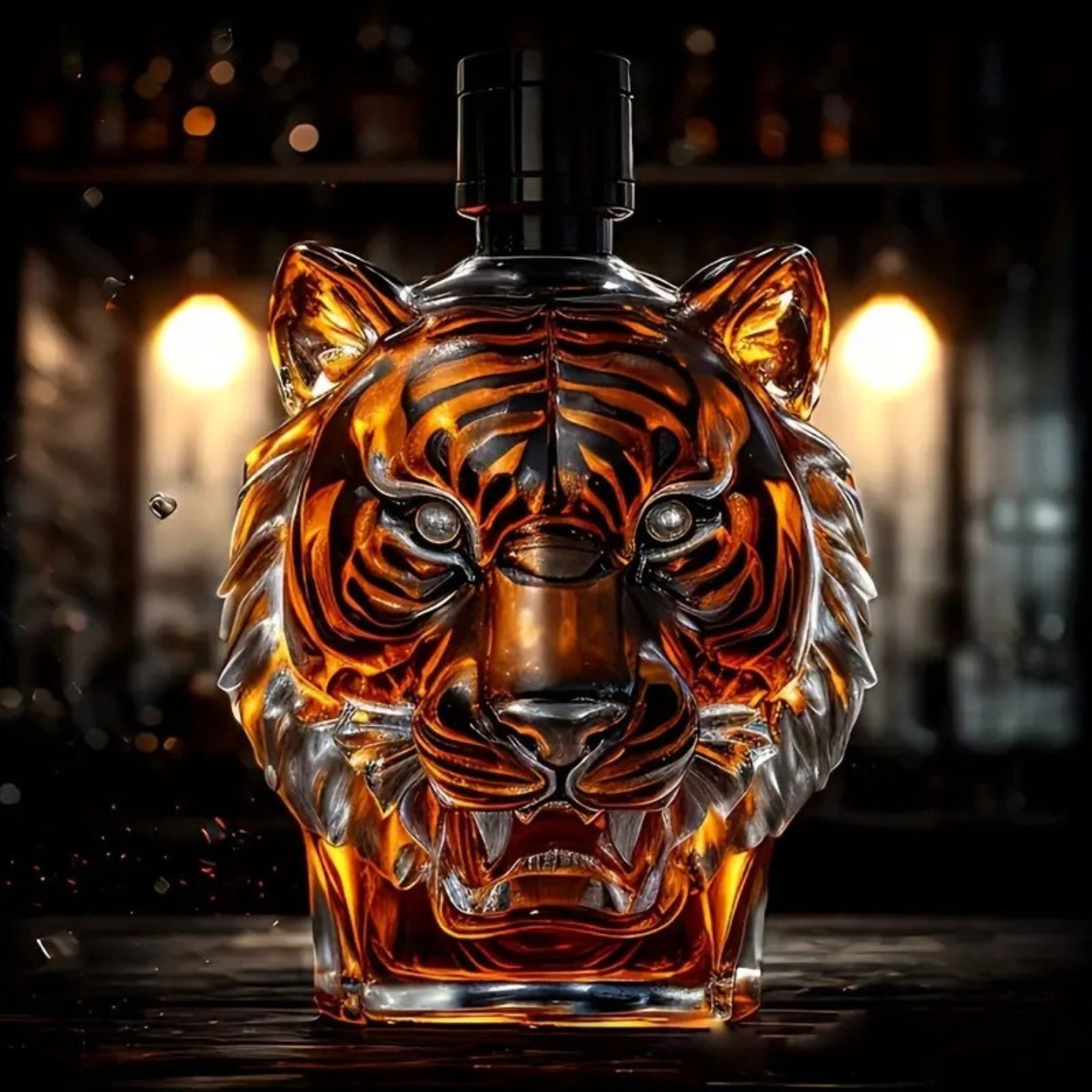 Tiger Shaped Glass Whiskey And Wine Decanter