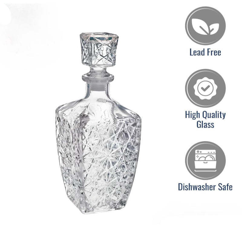 Crystal Carafe Wine Decanter With Airtight Stopper-Wine and Whiskey Decanter