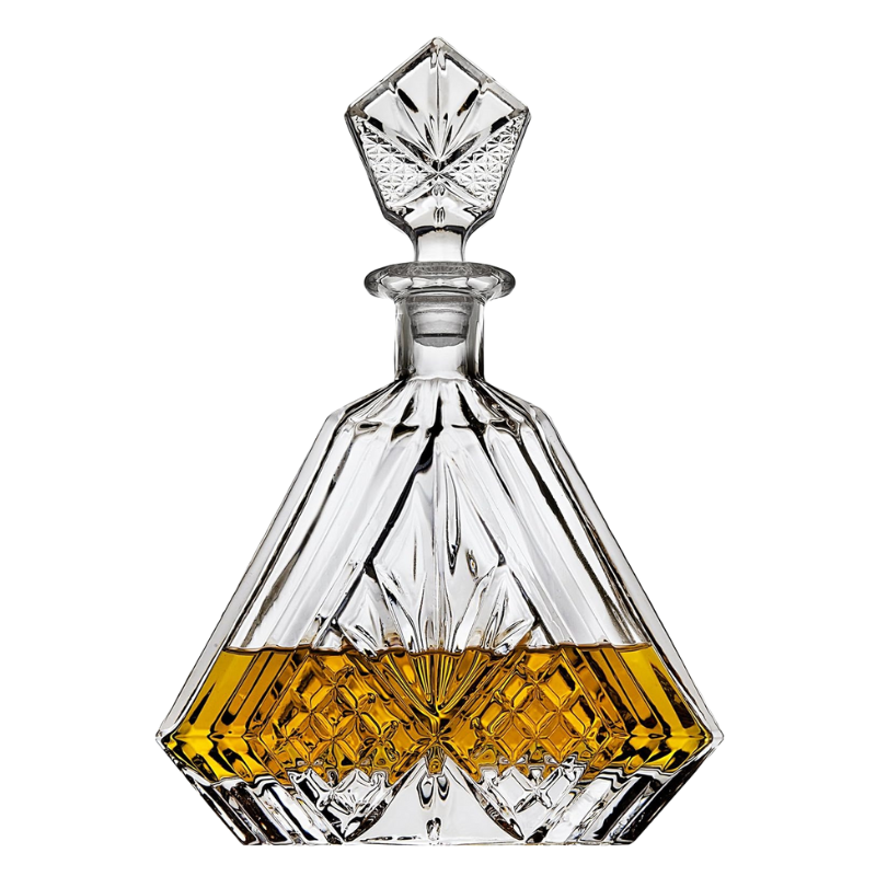 Irish Design Whiskey Decanter Set Shaped Triangular-Wine and Whiskey Decanter