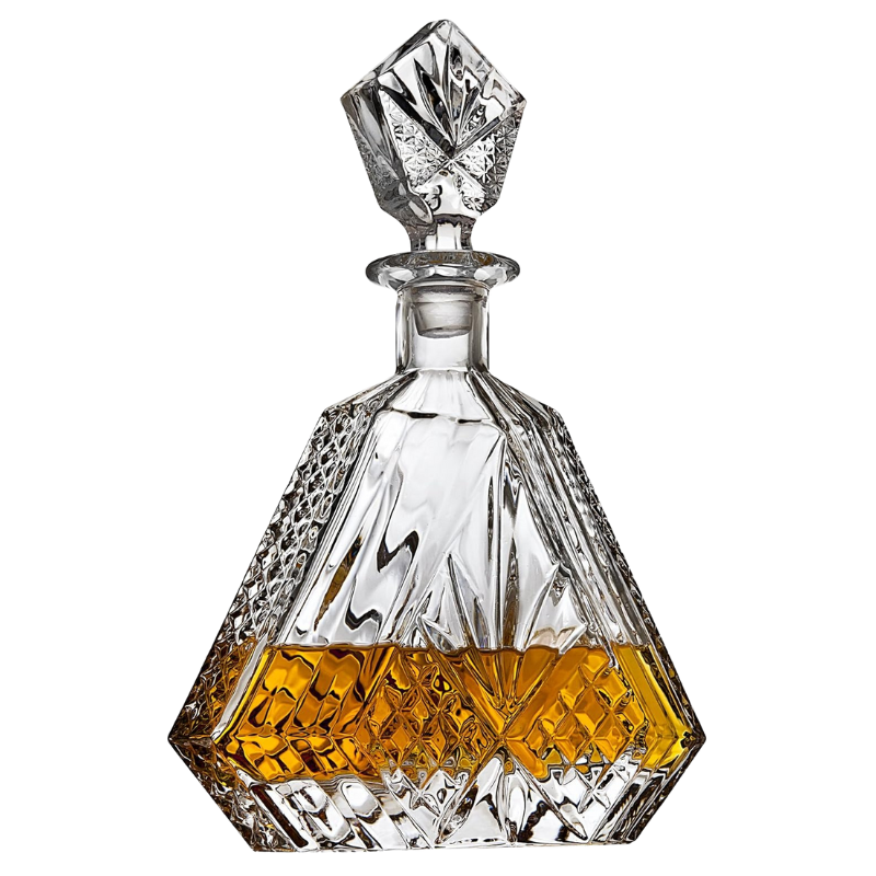 Irish Design Whiskey Decanter Set Shaped Triangular