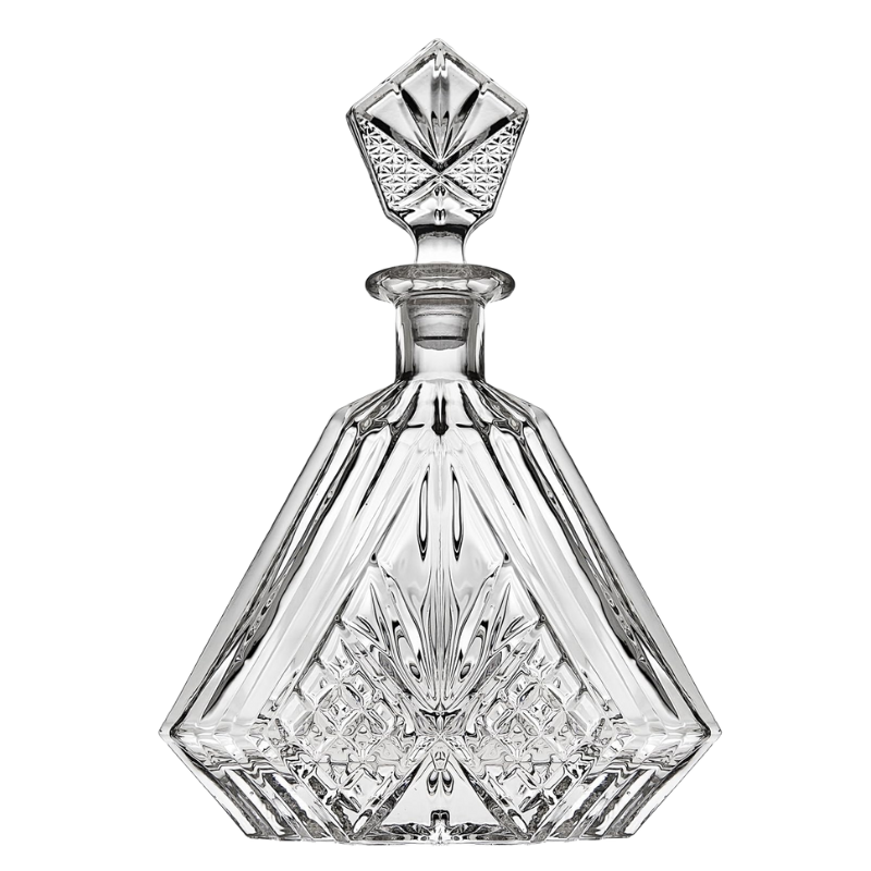 Irish Design Whiskey Decanter Set Shaped Triangular