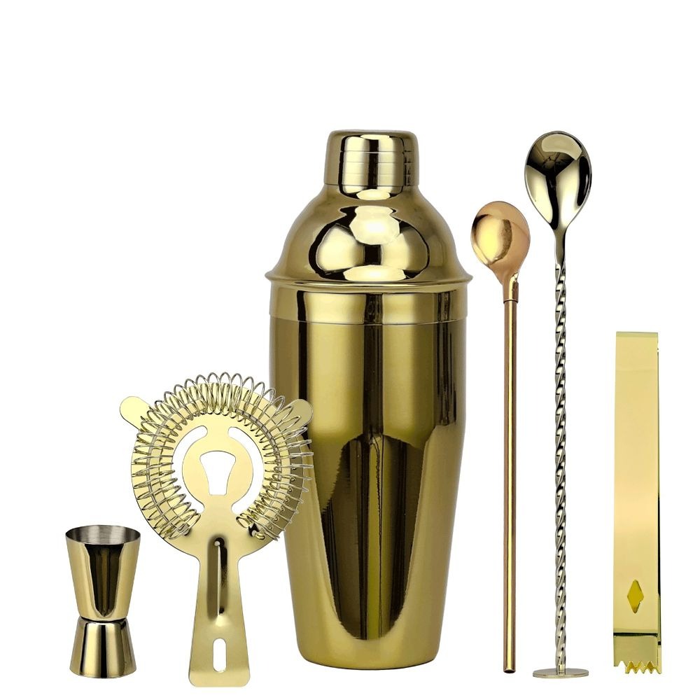 6-Piece Boston Shaker-Wine and Whiskey Decanter