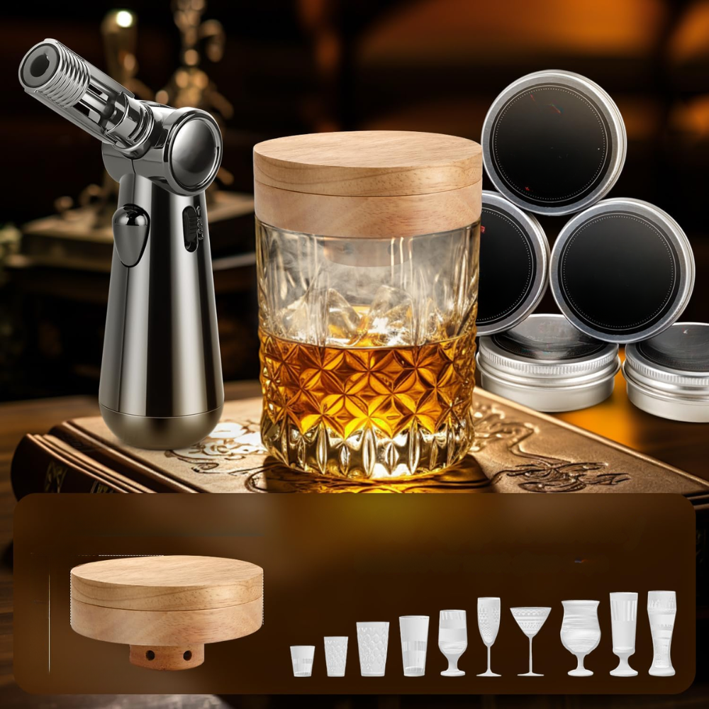 Gourmet Infusion Kit With Torch-Wine and Whiskey Decanter