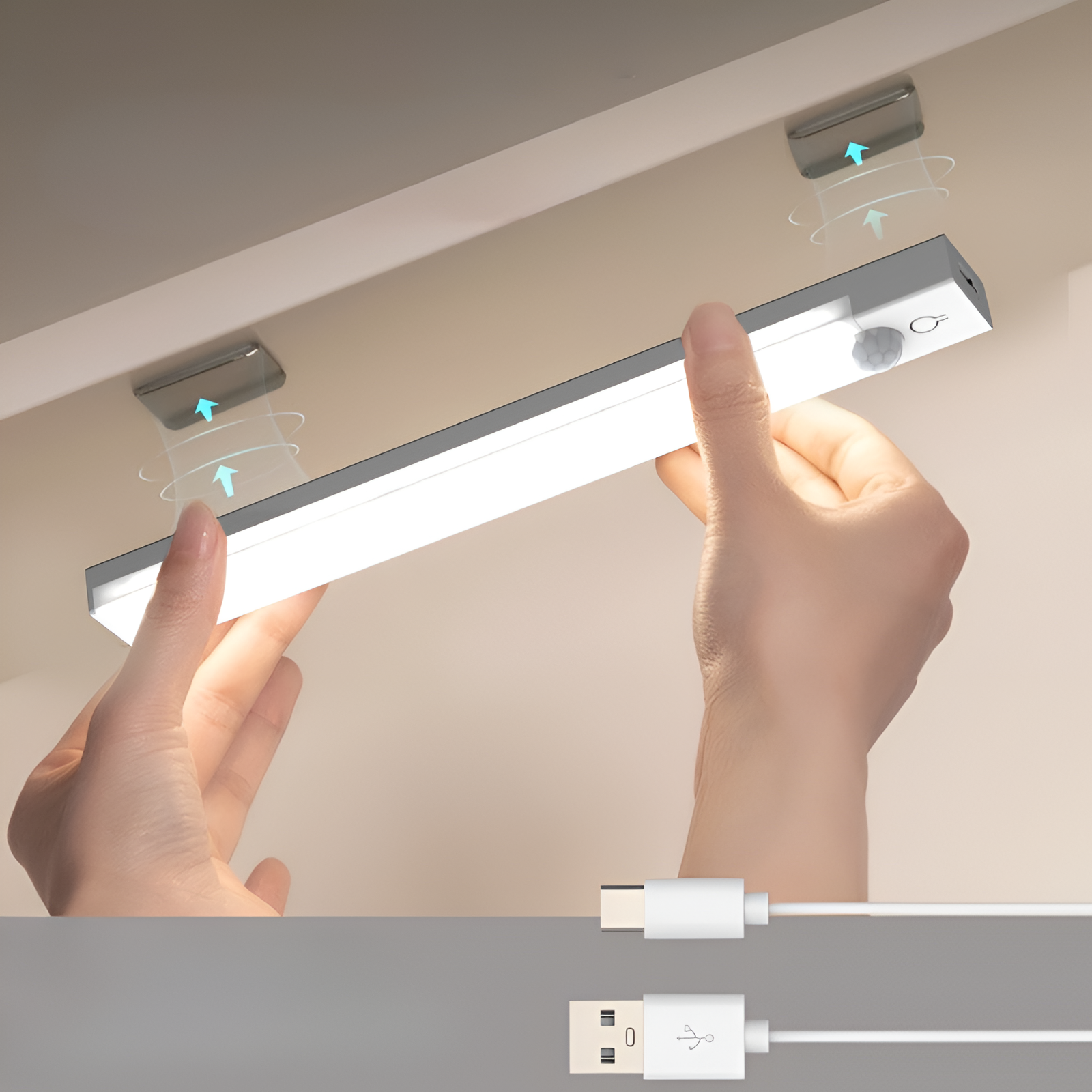 Rechargeable LED Motion Sensor Light - 3 Color Temperatures Wireless Night Light for Closet & Stairs