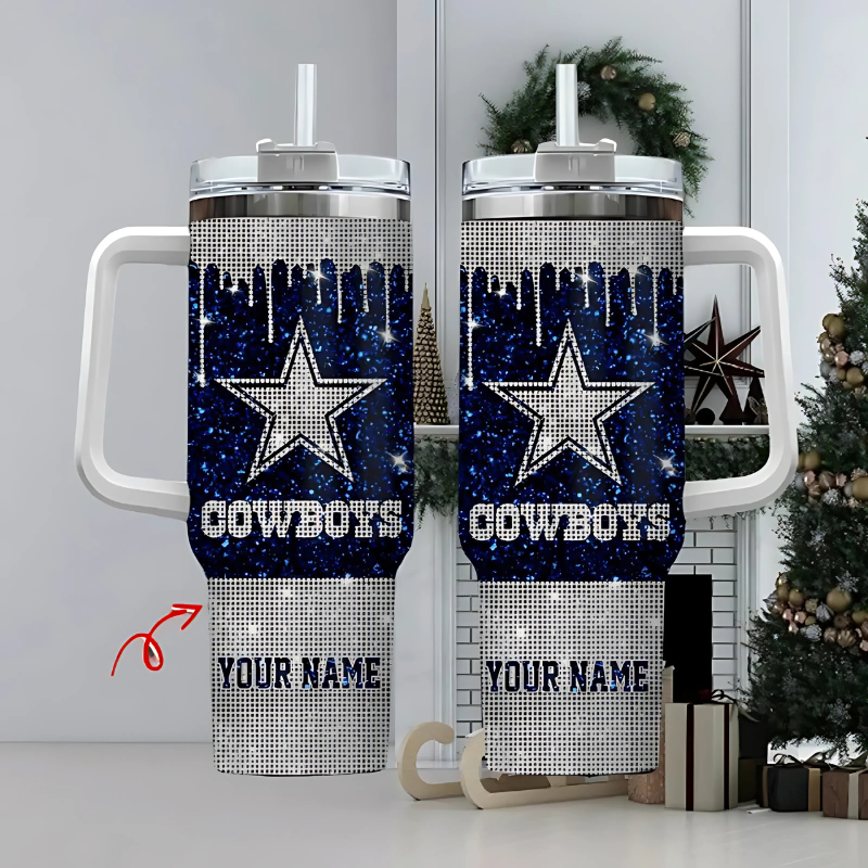 Dallas Cowboys Custom 40oz Stainless Steel Tumbler-Wine and Whiskey Decanter