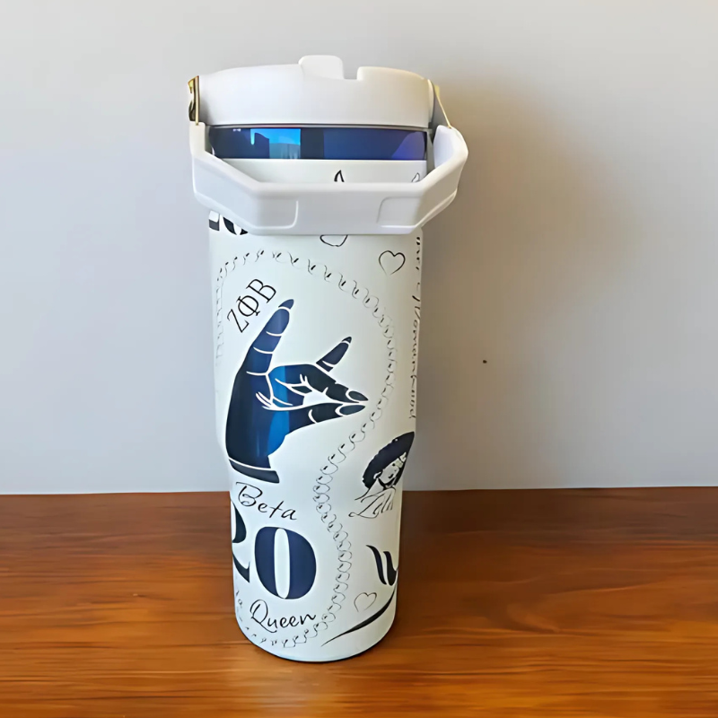 30 Oz Spill Proof Zeta Phi Beta Tumbler-Wine and Whiskey Decanter