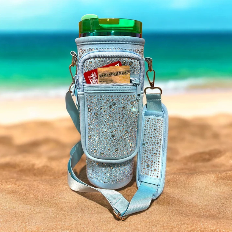 Crossbody Tumbler Holder With Adjustable Strap-Wine and Whiskey Decanter