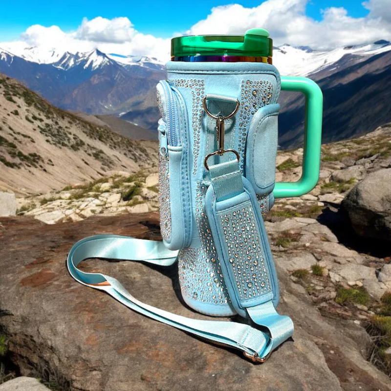 Crossbody Tumbler Holder With Adjustable Strap-Wine and Whiskey Decanter