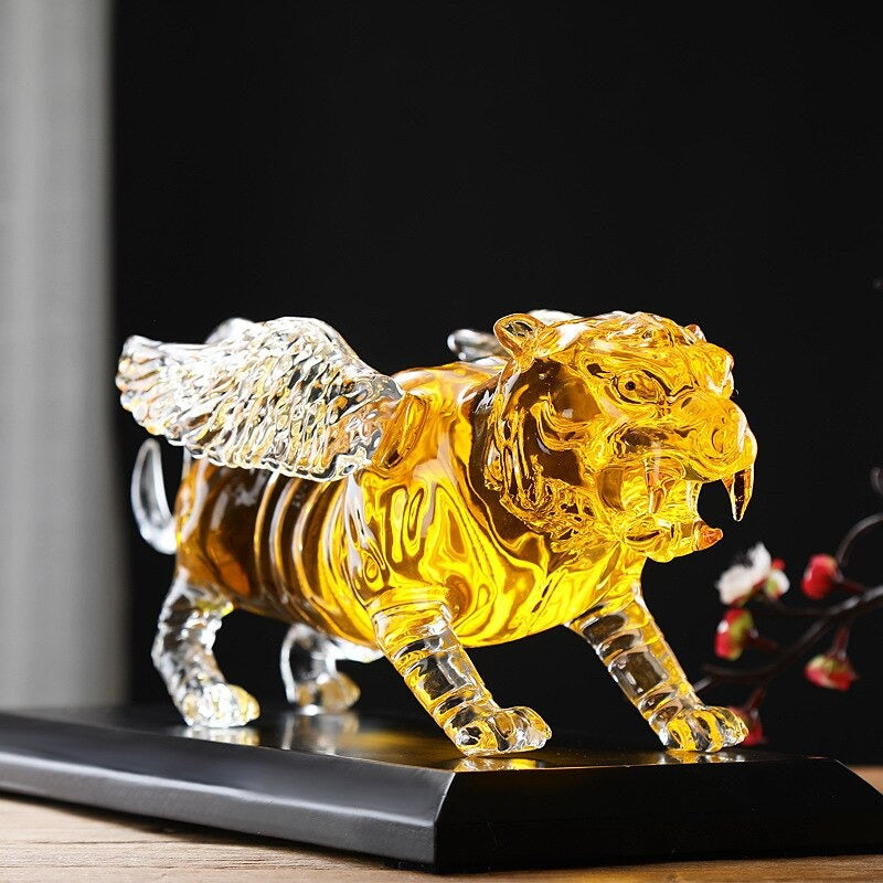 Winged Tiger Glass Decanter