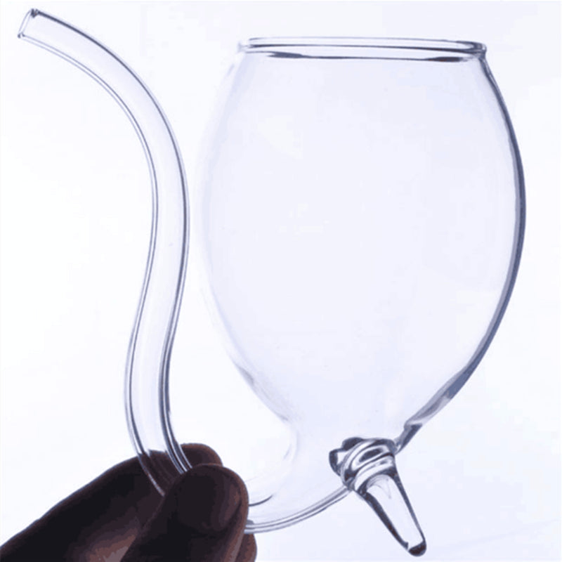 Goblet Glass Mug With Straw-Wine and Whiskey Decanter
