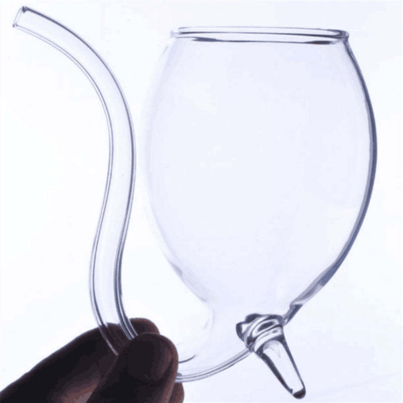 Goblet Glass Mug With Straw-Wine and Whiskey Decanter