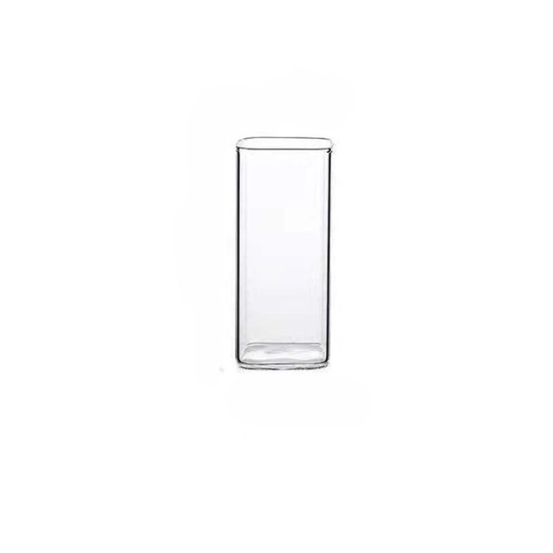 Square Plain Glass Cup-Wine and Whiskey Decanter