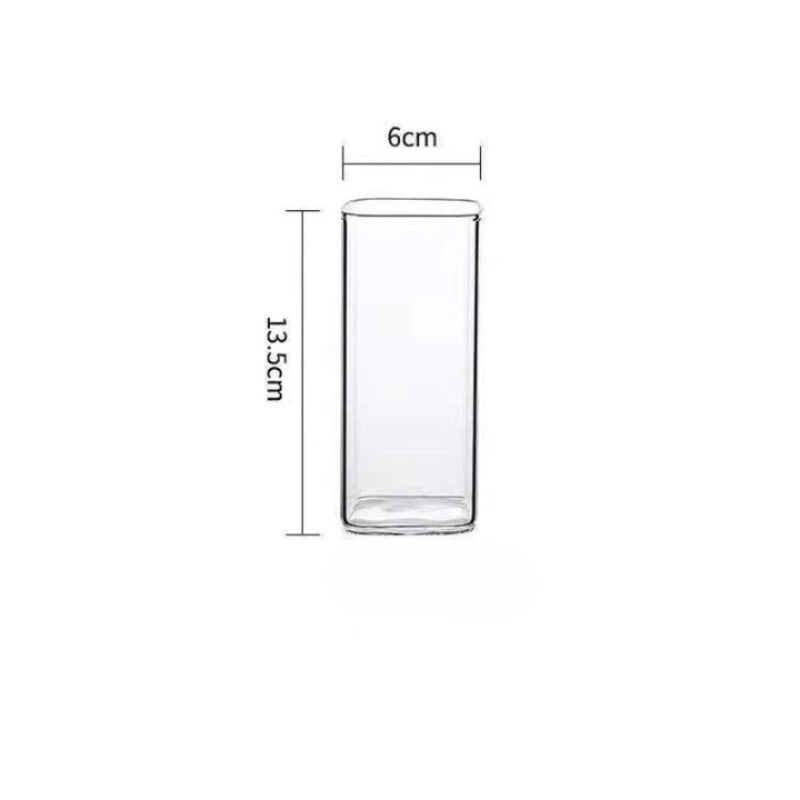 Square Plain Glass Cup-Wine and Whiskey Decanter