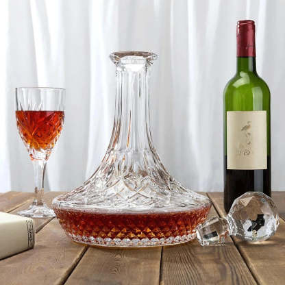 Versatile And Decorative Crystal Wine Decanter Carafe-Wine and Whiskey Decanter