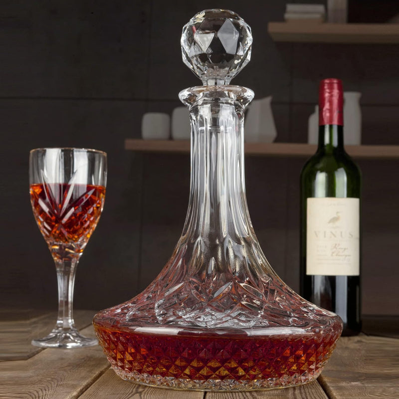 Versatile And Decorative Crystal Wine Decanter Carafe-Wine and Whiskey Decanter