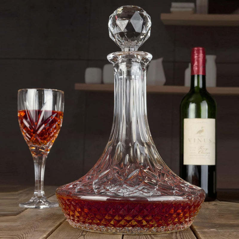 Versatile And Decorative Crystal Wine Decanter Carafe-Wine and Whiskey Decanter