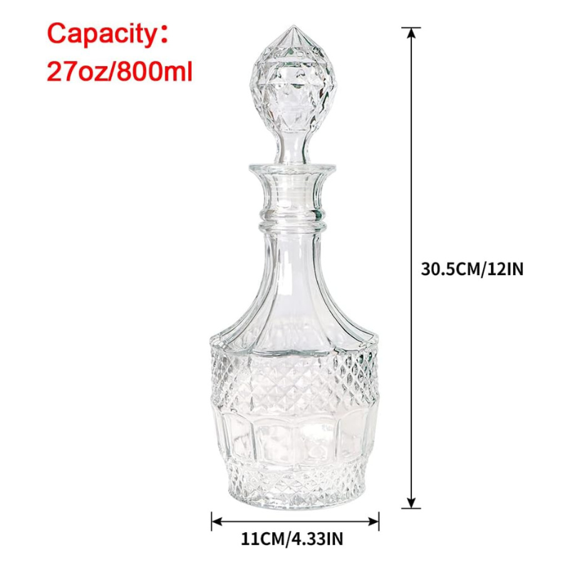 Vintage Glass Decanter With Classic Design For Whiskey-Wine and Whiskey Decanter