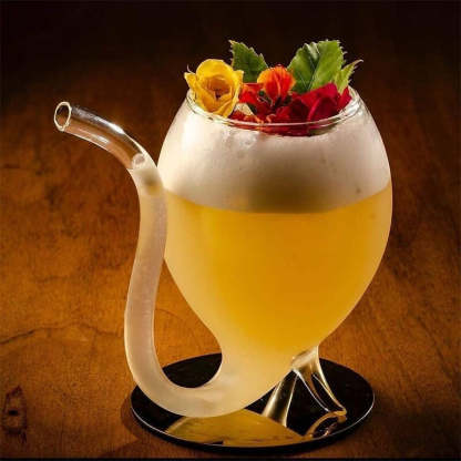 Goblet Glass Mug With Straw-Wine and Whiskey Decanter