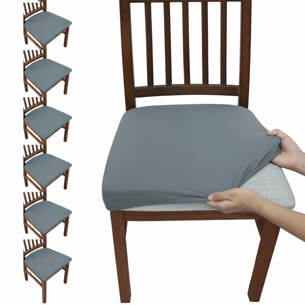 6 Piece Of Stretch Dining Chair Seat Cover Set