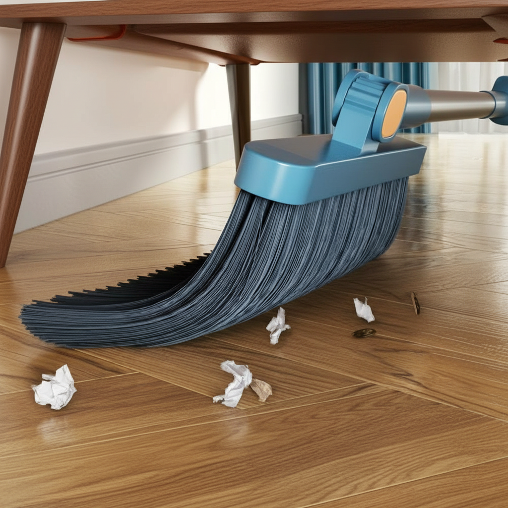 2 Piece Long Handle Broom And Dustpan Set With Floor Cleaning Sweeping Kit