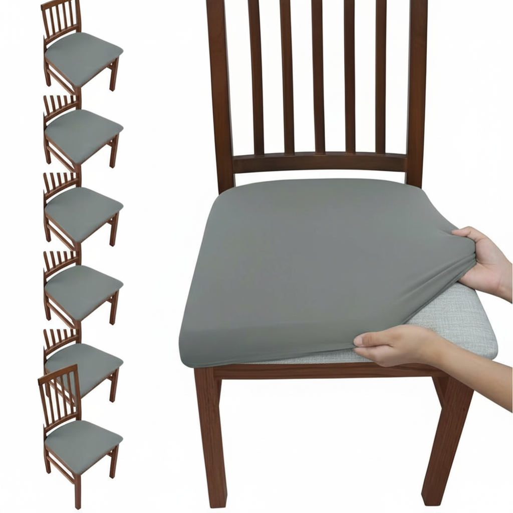 6 Piece Of Stretch Dining Chair Seat Cover Set